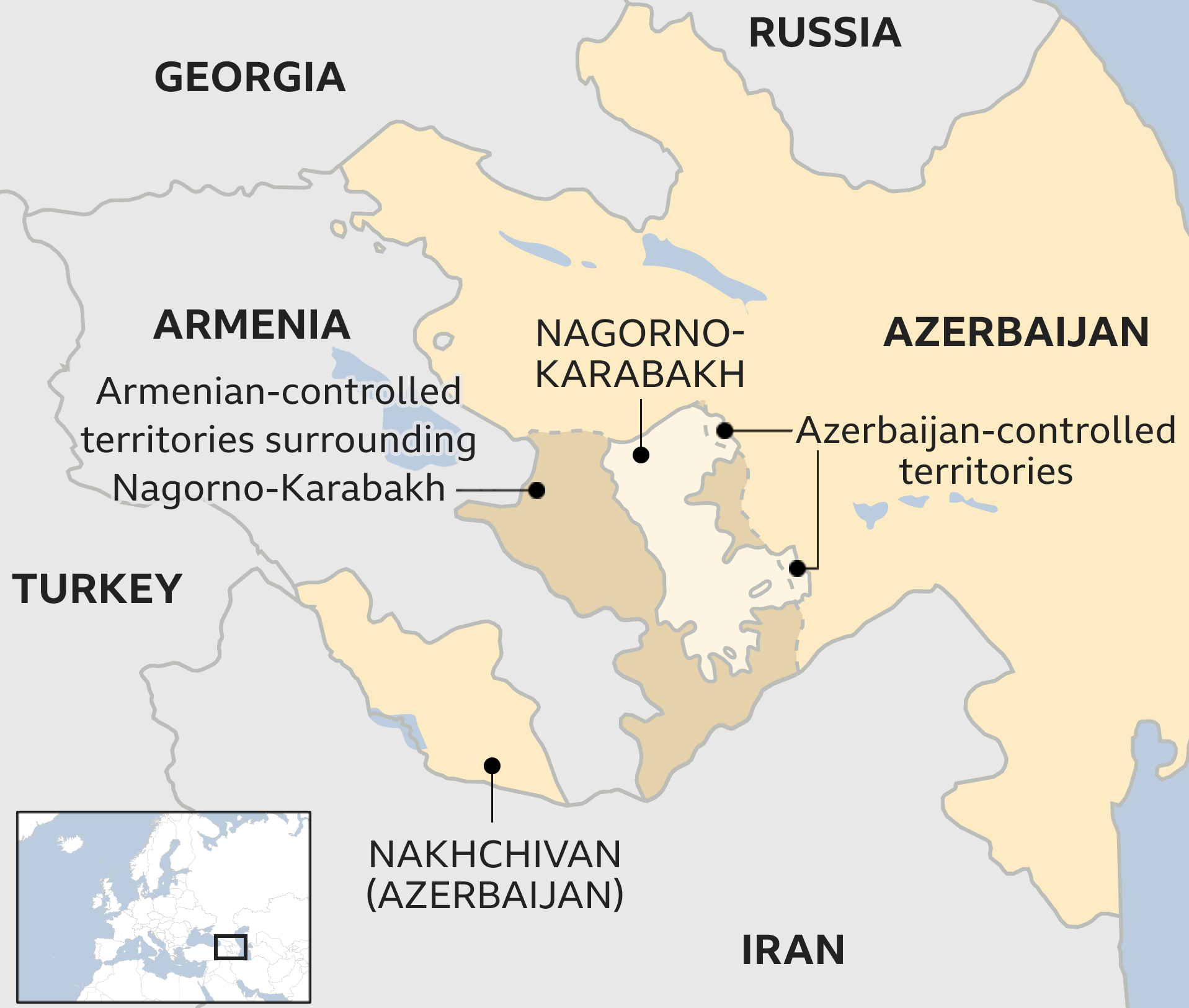 Nagorno Karabakh Conflict Map 2020